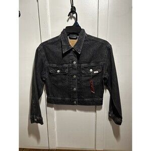 Levi's Black Crop Trucker Jean Jacket